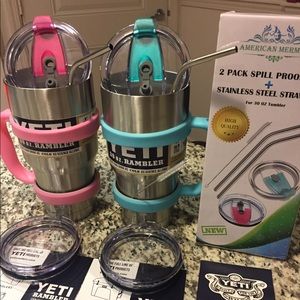 2 pice Yeti 30 oz Stainless Steel Ramblers , Set